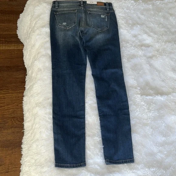 Judy Blue Distressed Blue Jeans with Red Plaid Accents - Picture 6 of 6